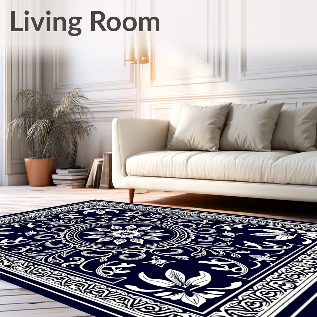 Intricate Floral Medallion Pattern Rug
