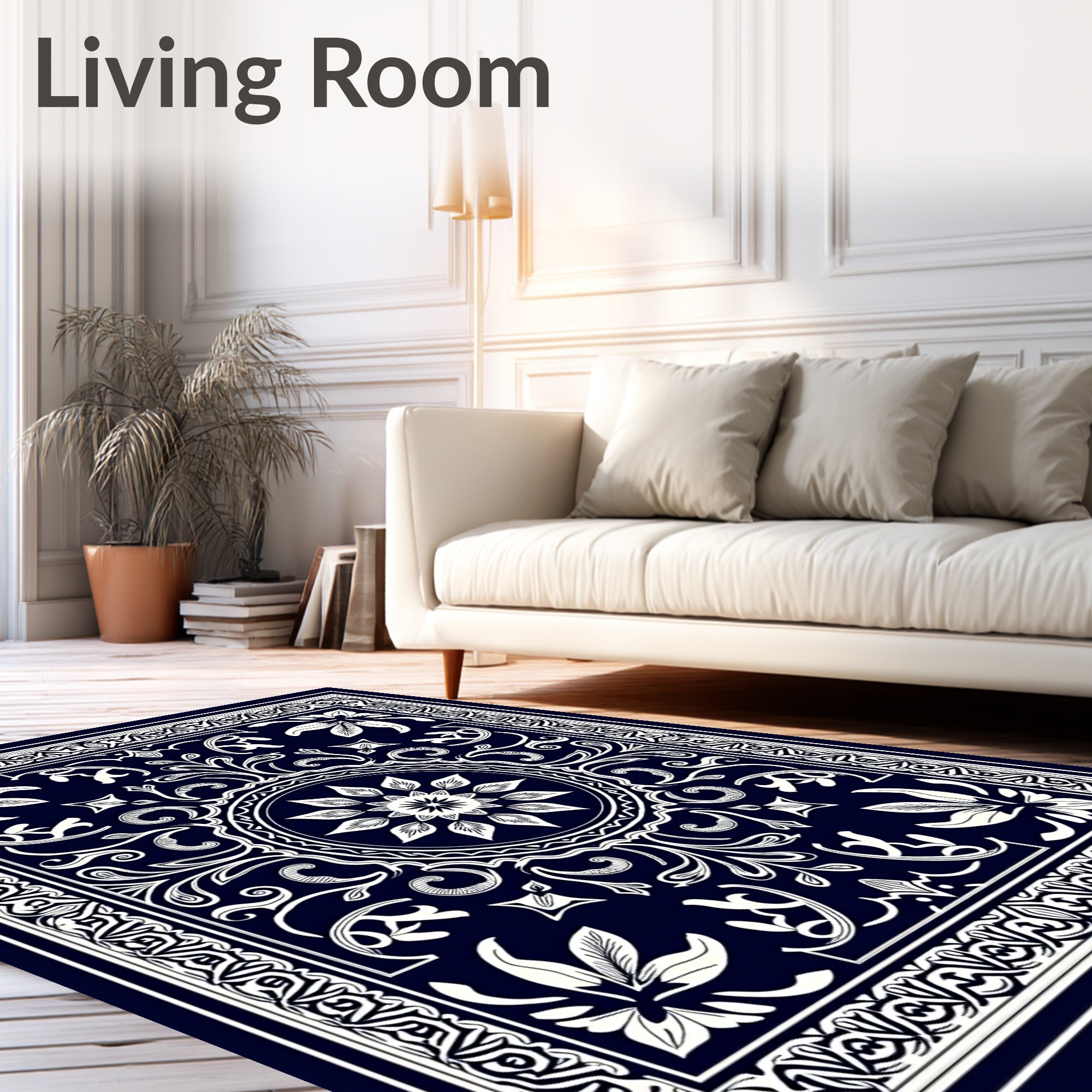 Intricate Floral Medallion Pattern Rug