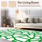 Green Abstract Geometric Lines Rug