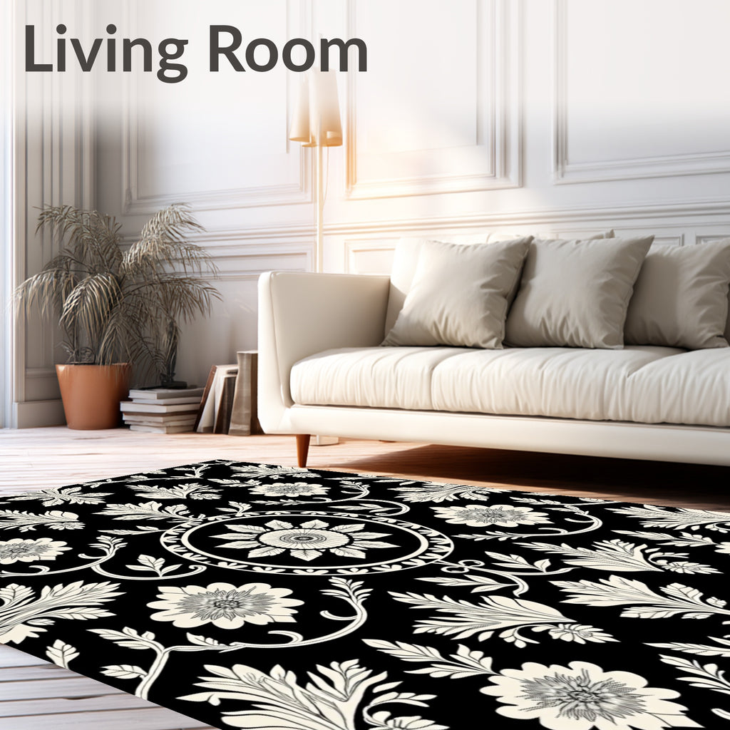 Ornate Floral Medallion Pattern Rug
