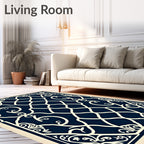 Ornate Lattice Floral Pattern Rug