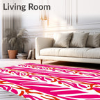 Bold Pink Orange Striped Pattern Rug