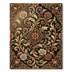 Gilded Rose Floral Scrollwork Rug