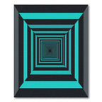 Modern Teal Black Geometric Infinity Tunnel Rug