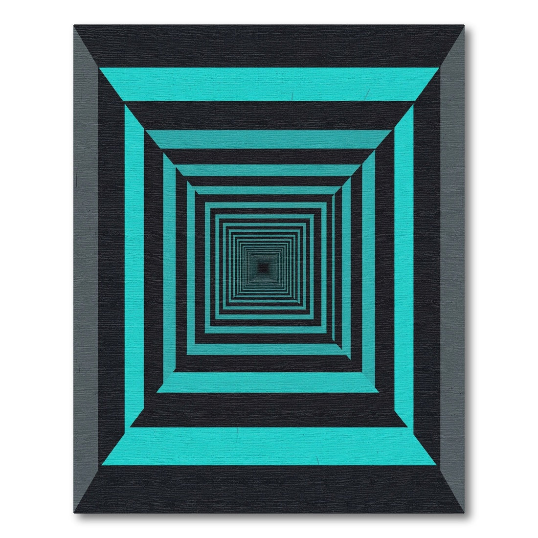 Modern Teal Black Geometric Infinity Tunnel Rug