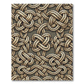 Tan Woven Knot Abstract Composition Rug