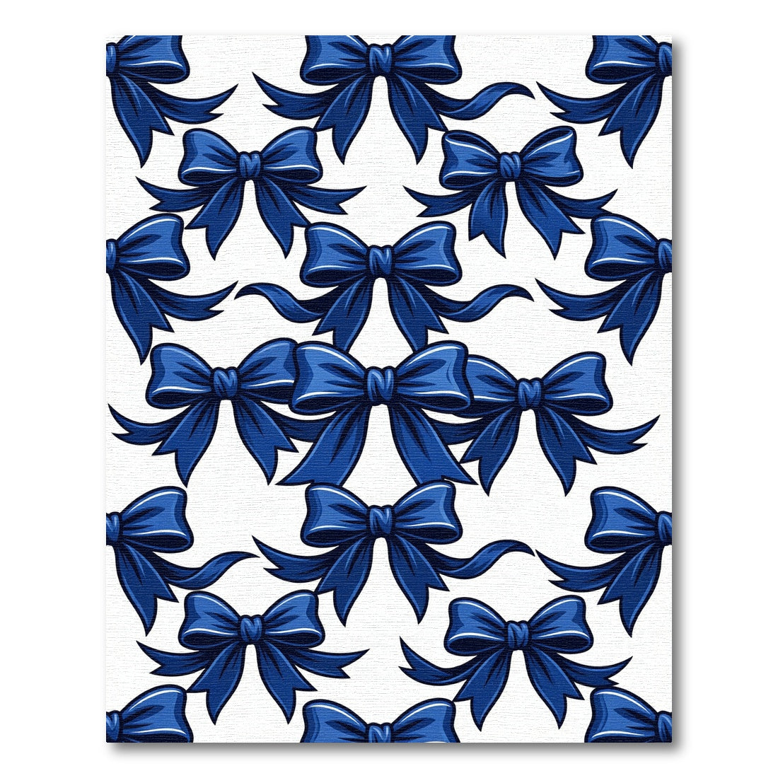 Royal Blue Satin Bow Repeat Rug