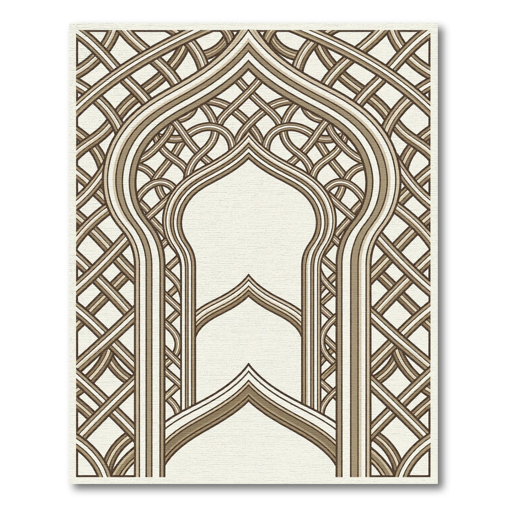 Interlocking Arch Wheat Geometric Tapestry Rug