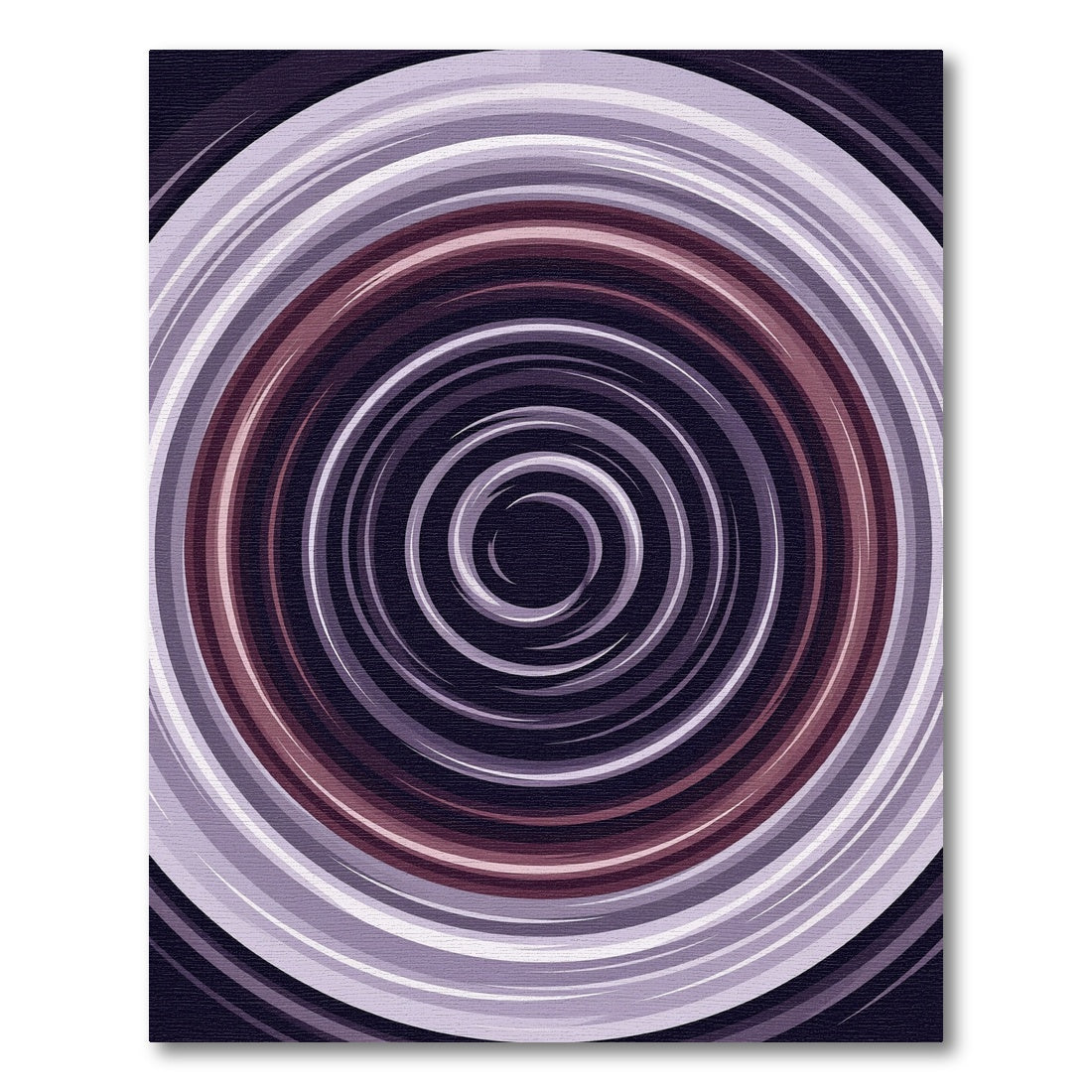 Abstract Plum Circular Swirl Vortex Rug