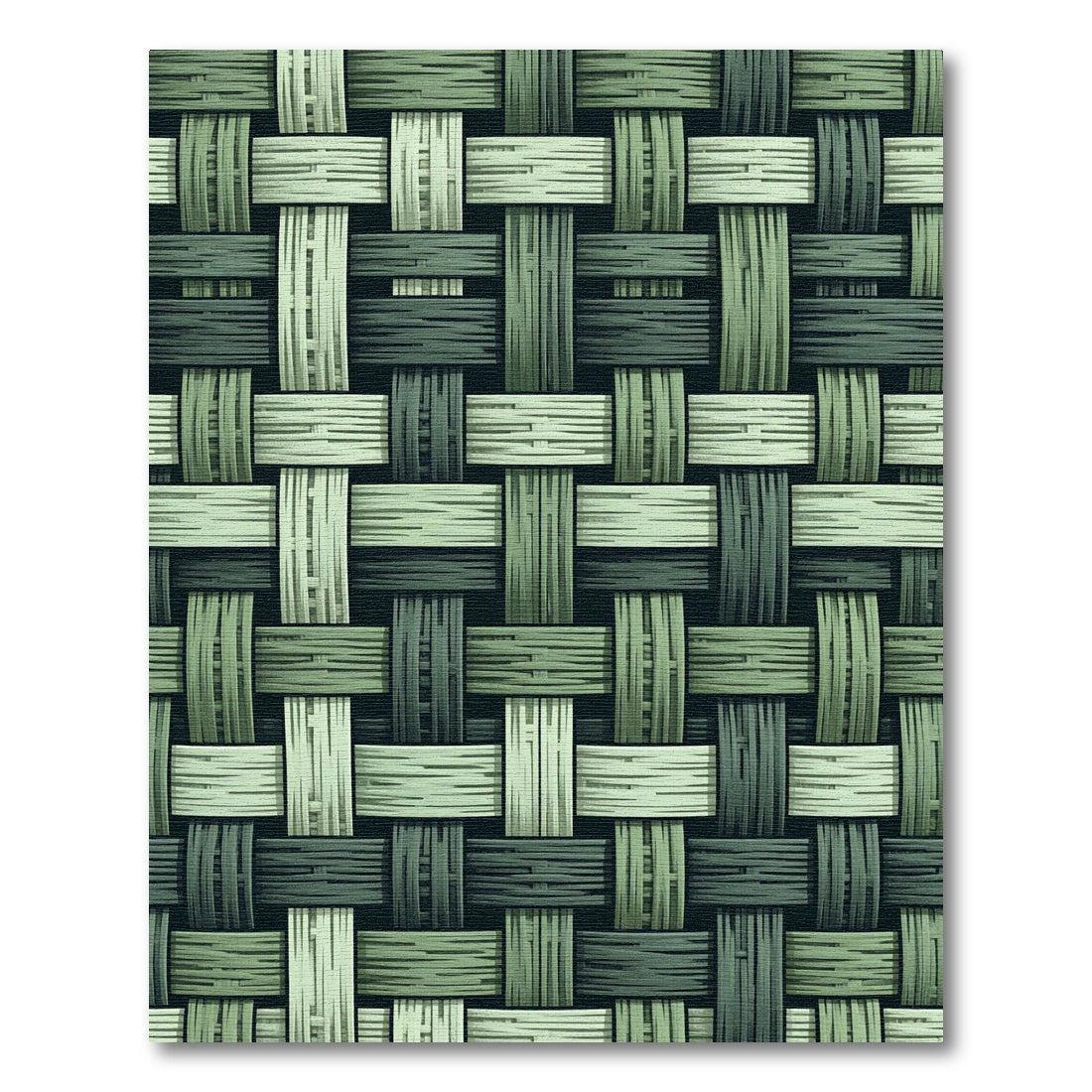 Sage Green Woven Texture Grid Rug