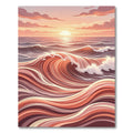 Coral Wave Sunset Flow Rug
