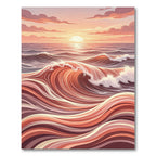 Coral Wave Sunset Flow Rug