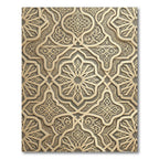 Gold Arabesque Geometric Starburst Rug