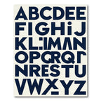 Navy Alphabet Typographic Minimalist Statement Rug