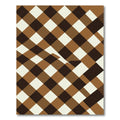 Brown Cream Diamond Intersecting Pattern Rug