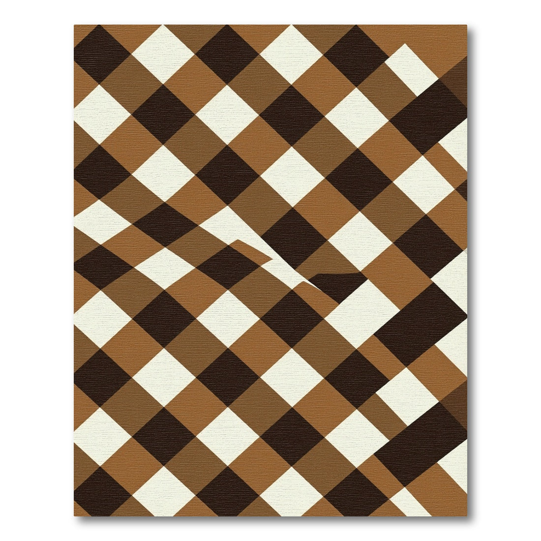 Brown Cream Diamond Intersecting Pattern Rug