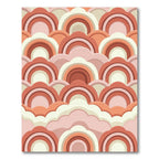 Modern Terracotta Arched Wave Art Rug