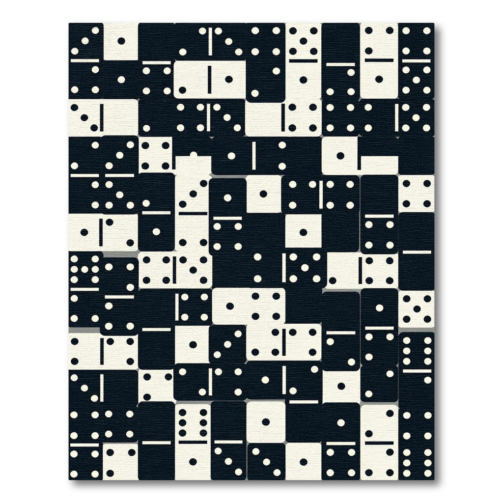 Retro Black White Domino Grid Rug