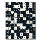 Retro Black White Domino Grid Rug