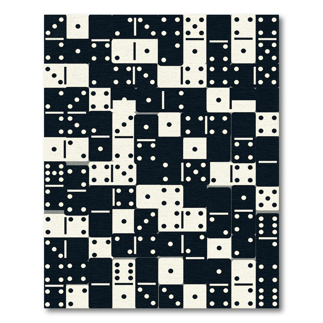 Retro Black White Domino Grid Rug