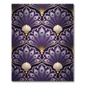 Rich Purple Peacock Feather Scallop Rug