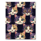 Whimsical Colorful Cat Face Medley Rug