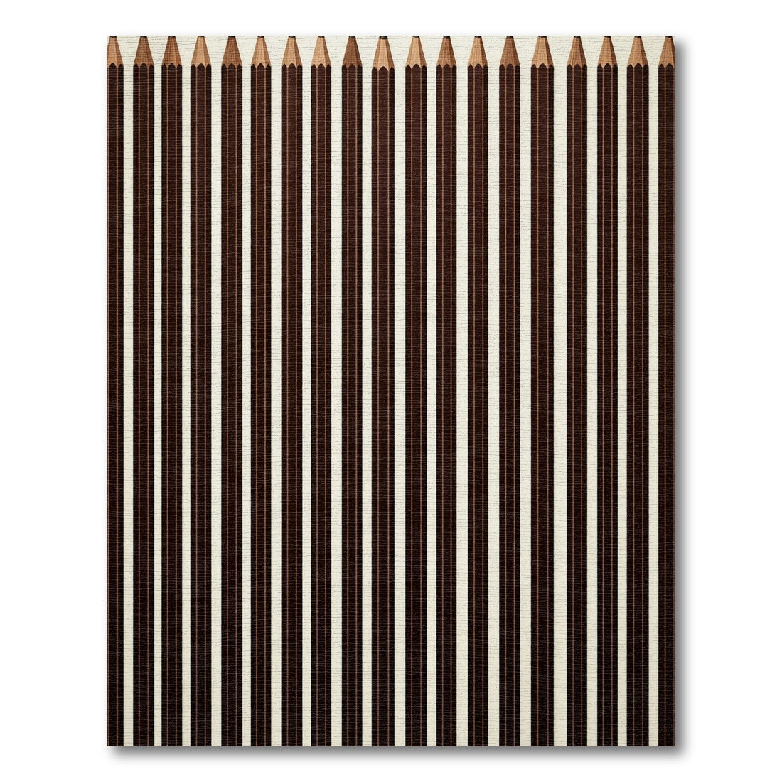 Minimalist Chocolate and Cream Vertical Pinstripe Rug