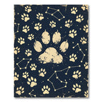 Celestial Paw Print Navy Starry Sky Rug