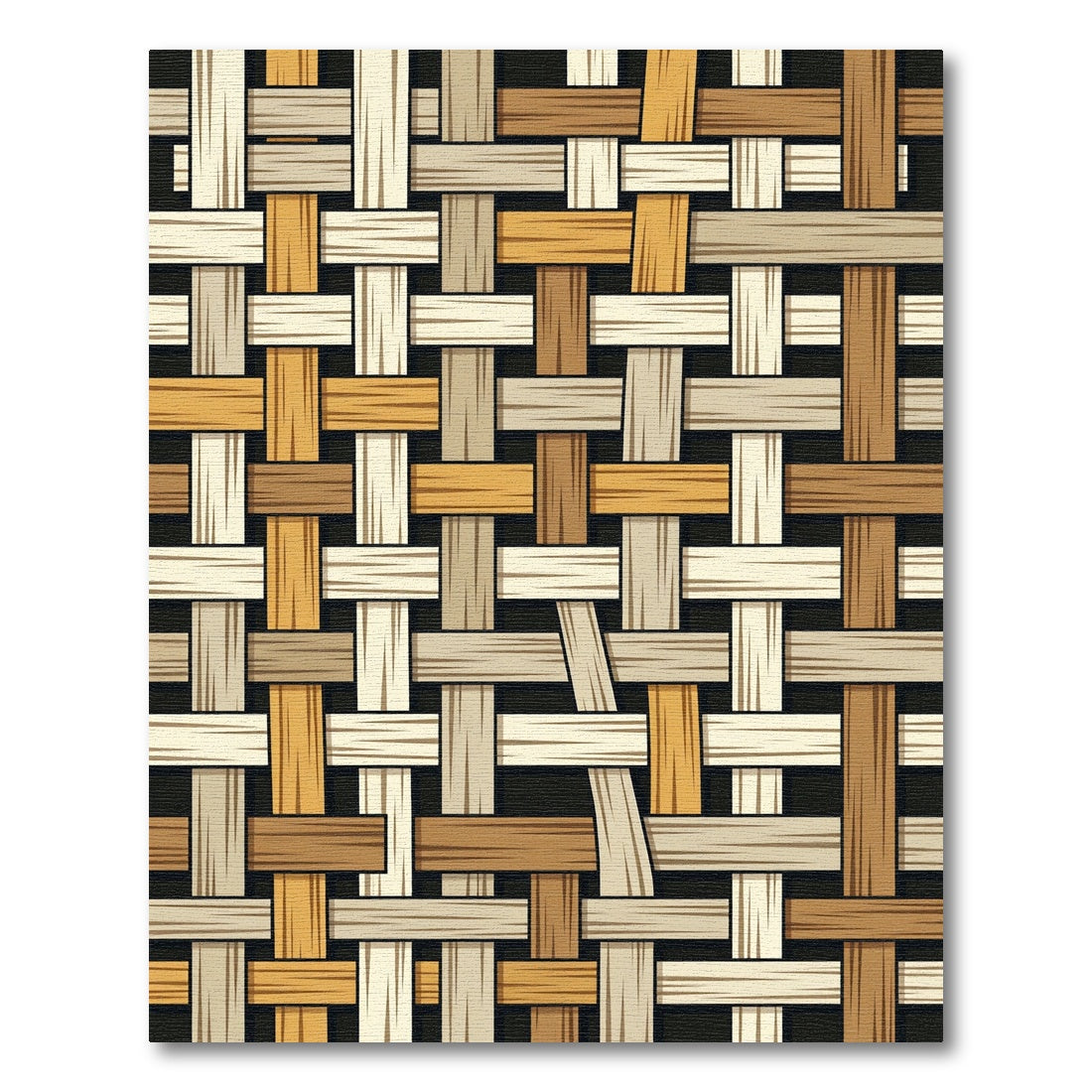 Woven Wood Texture Earth Tones Rug
