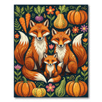 Autumn Fox Family and Harvest Garden Rug