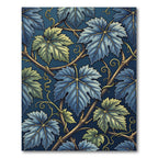 Deep Blue Grape Vine Leaf Garland Rug