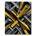 Geometric Shadow Yellow Structure Rug
