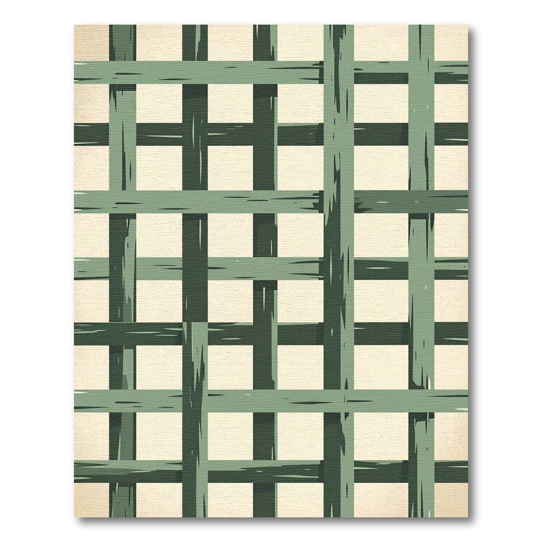 Green Lattice Window Pane Rug