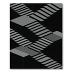 Linear Gray Stair Optical Illusion Rug