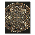 Ornate Gold Floral Symmetry Mandala Rug
