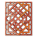 Geometric Terracotta Interlocking Linear Weave Rug
