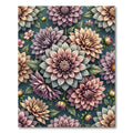 Romantic Dahlia Blossom Watercolor Botanical Art Rug