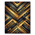 Bold Gold Geometric Tribal Stripes Rug