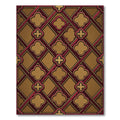 Golden Clover Lattice Red Frame Rug