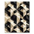 Black and Gold Modern Geometric Facet Rug