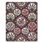 Vintage Floral Lavender Rose Octagons Rug