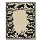 Vintage Black Dog Meadow Illustration Rug