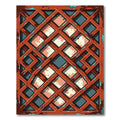 Distressed Copper Lattice Geometric Grid Rug