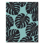 Lush Tropical Monstera Leaf Teal Rug