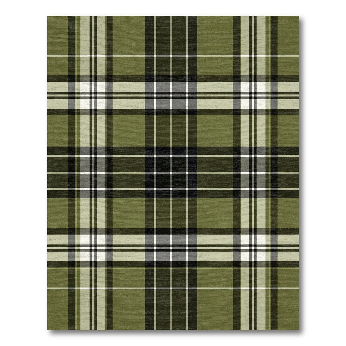 Classic Olive Green Tartan Plaid Rug