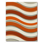 Modern Burnt Orange Wavy Stripe Rug