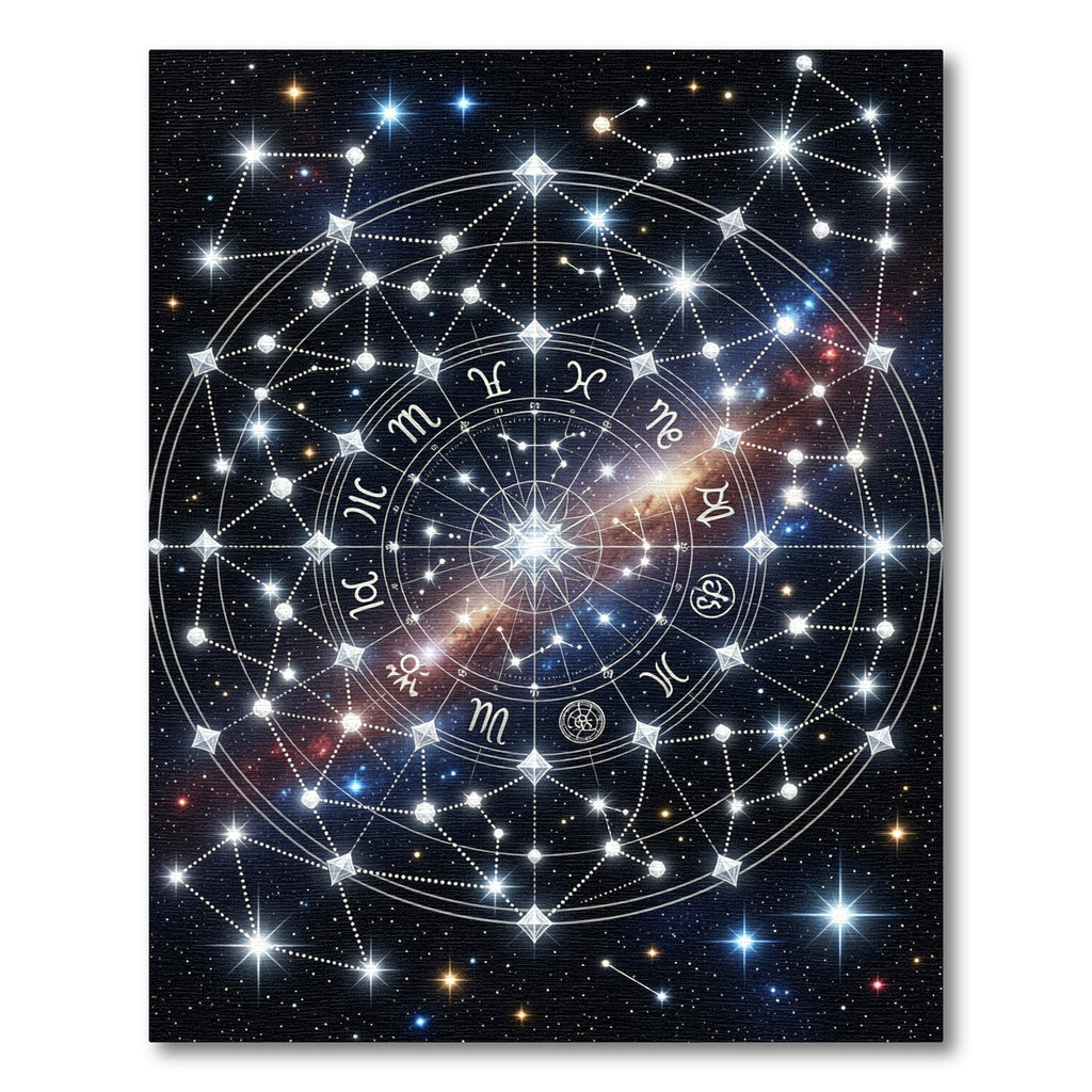 Cosmic Celestial Zodiac Star Chart Rug