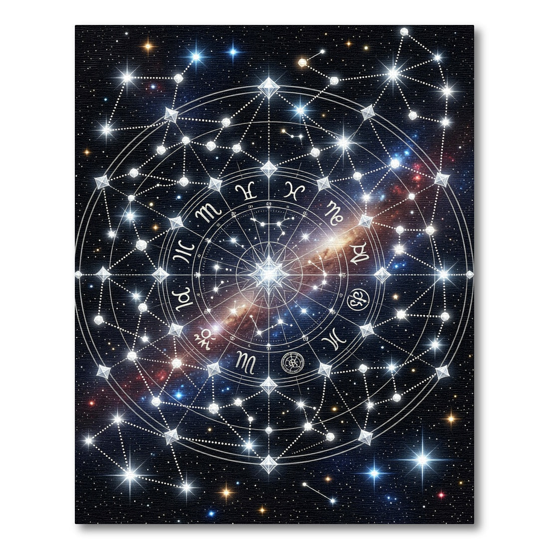 Cosmic Celestial Zodiac Star Chart Rug