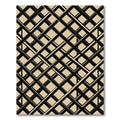 Sophisticated Beige Black Intersecting Grid Rug