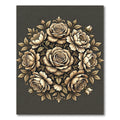 Elegant Beige Rose Floral Medallion Rug